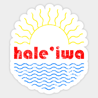 Haleiwa Wavy Sun Sticker